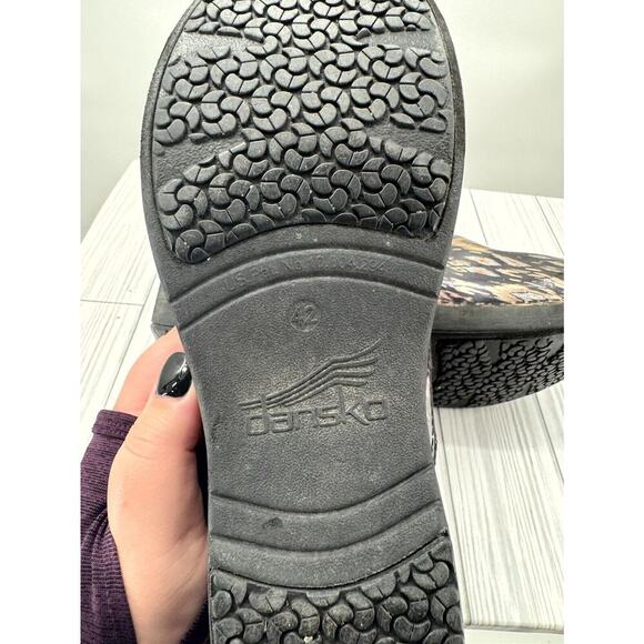 Dansko Xp 2.0 Women's US 11.5-12 Clogs Purple Brown Aztec Leather Slip-On Shoes - Picture 10 of 11